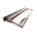 19" пач панел празен 24xRJ45 1U сребрист 