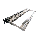 19" пач панел FTP Категория 6ᴀ 24xRJ45/s 1U черен в комплект с 24 бр. кийстони KEJ-C6A-S-10G 