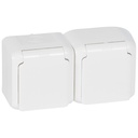 Контакт шуко ДВОЕН IP44 открит монтаж цвят Бял Forix Legrand