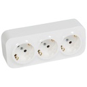 Контакт шуко ТРОЕН IP21 открит монтаж цвят Бял Forix Legrand