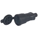 Куплунг черен 2P+T 16A IP44 250V гумиран с капаче Legrand