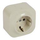 Контакт шуко ЕДИНИЧЕН IP21 открит монтаж цвят Крем Forix Legrand