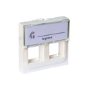 Лицев панел бял 45х45мм за 2х RJ45 Keystone, плосък прав изход Legrand
