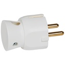 Щепсел бял 2P+Т 16A 250V 90'' изход на кабела /25бр/ Legrand