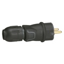 Щепсел черен 2P+Т 16A ІР44 250V гумиран с щуцер и за кабел 3х2,5мм2 Legrand