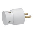 Щепсел бял 2P+Т 16A френски 90° изход на кабела 250V Legrand