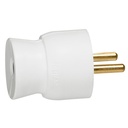 Щепсел бял 2P+Т 16A 250V френски стандарт /25бр/ Legrand