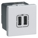 Розетка 2хUSB за зареждане тип А 2.4A 12W 2 мод. цвят Бял Mosaic Legrand