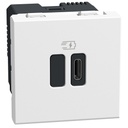 Розетка USB за зареждане тип C Power Delivery 45W 2 мод. цвят Бял Light Now Bticino