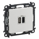 Розетка 2хUSB за зареждане тип A+C 3A 15W цвят Бял Valena Life Legrand