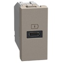Розетка USB за зареждане тип C Power Delivery 20W 1 мод. цвят Камък Light Now Bticino