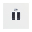 Розетка 2xUSB за зареждане тип С 3A 15W 2 модула цвят Бял /блистер/ Classia Bticino