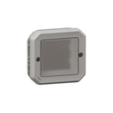 Адаптер за Mosaic 45x45мм с прозрачна мембрана механизъм цвят Сив IP55 Plexo New Legrand