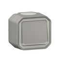 Девиаторен ключ с индикатор моноблок за открит монтаж цвят Сив IP55 Plexo New Legrand