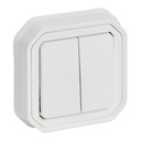 Сериен ключ/бутон моноблок за скрит монтаж цвят Бял IP55 Plexo New Legrand