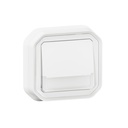 Бутон NO/NC с подсветка 12V и етикет моноблок за скрит монтаж цвят Бял IP55 Plexo New Legrand