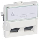 Розетка 2хRJ45 UTP cat.6 2 модула 45° излаз цвят бял Mosaic Legrand