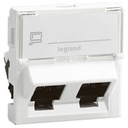 Розетка 2хRJ45 FTP cat.6 2 модула 45° излаз цвят бял Mosaic Legrand