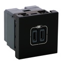 Розетка 2хUSB за зареждане тип C 3A 15W 2 модула цвят Черен Mosaic Legrand