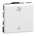 Ключ за вентилатор 2 модула цвят бял Mosaic NEW Legrand