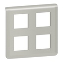 Лицева рамка 2x2x2 модула цвят алуминий Mosaic NEW Legrand