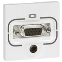 Розетка HD15-VGA+ аудио жак 3.5мм2 2 модула с клемна връзка цвят бял Mosaic Legrand