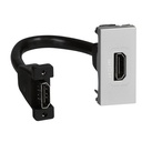 Розетка HDMI 1 модул с кабел 15см. цвят алуминий Mosaic Legrand