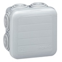 Разклонителна кутия открит монтаж 65x65x40мм гладка IP55 цвят Сив Plexo Legrand