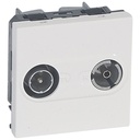 Розетка TV+R 2 модула цвят бял Mosaic Legrand