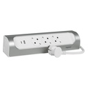 Разклонител ъглов сив 3x2P+E с кабел 1 метър с USB A+C 3A 15W Corner NEW Legrand