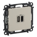 Розетка 2хUSB за зареждане тип A+C 3A 15W цвят крем Valena Life Legrand
