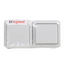 Блок Еднополюсен ключ и Контакт шуко 10А, IP44 открит монтаж цвят Сив Forix Legrand