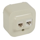 Розетка RJ11+RJ45 cat.5e IP21 открит монтаж цвят Крем Forix Legrand
