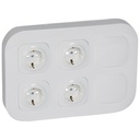 Конзола с 4х ШУКО и 2х глухо капаче Forix IP21 открит монтаж цвят Бял Forix Legrand