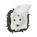 Контакт ШУКО 16A с капак и детска защита цвят Бял Niloe New Legrand