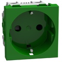 Контакт ШУКО 2P+E 16A с детска защита 2 модула цвят Зелен Light Now Bticino