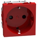 Контакт ШУКО 2P+E 16A с детска защита 2 модула цвят Червен Light Now Bticino