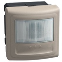 Датчик за движение PIR, 170°, обхват 8m @ h=1.2 модула, LED ≤ 100W, с ключ, без неутрала, 2 модула цвят Камък Light Now Bticino