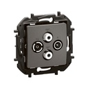 Розетка TV-R-SAT1-SAT2 индивидуална 1.5dB цвят Сив Niloe New Legrand