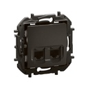 Розетка 2xRJ45 cat.5e UTP цвят Черен Niloe New Legrand